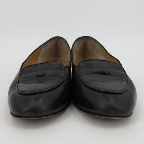 Brooks Brothers Women 8 M Solid Black Leather Loafers Slip On Shoes Flats Italy - Picture 4 of 16